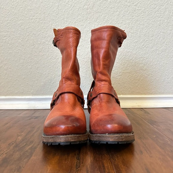 VINTAGE SHOE CO Eliza Slouch Engineer Harness Boot Reddish Brown USA MADE - Picture 5 of 14